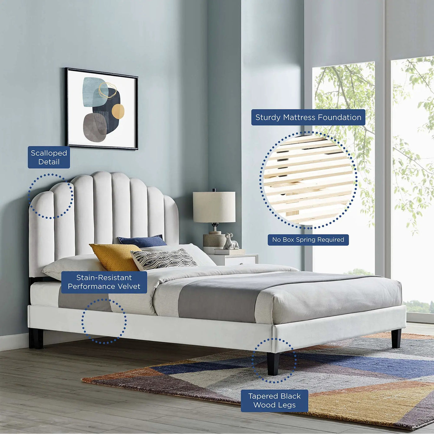Daisy Performance Velvet Full Platform Bed by Modway by HouseOfZazla
