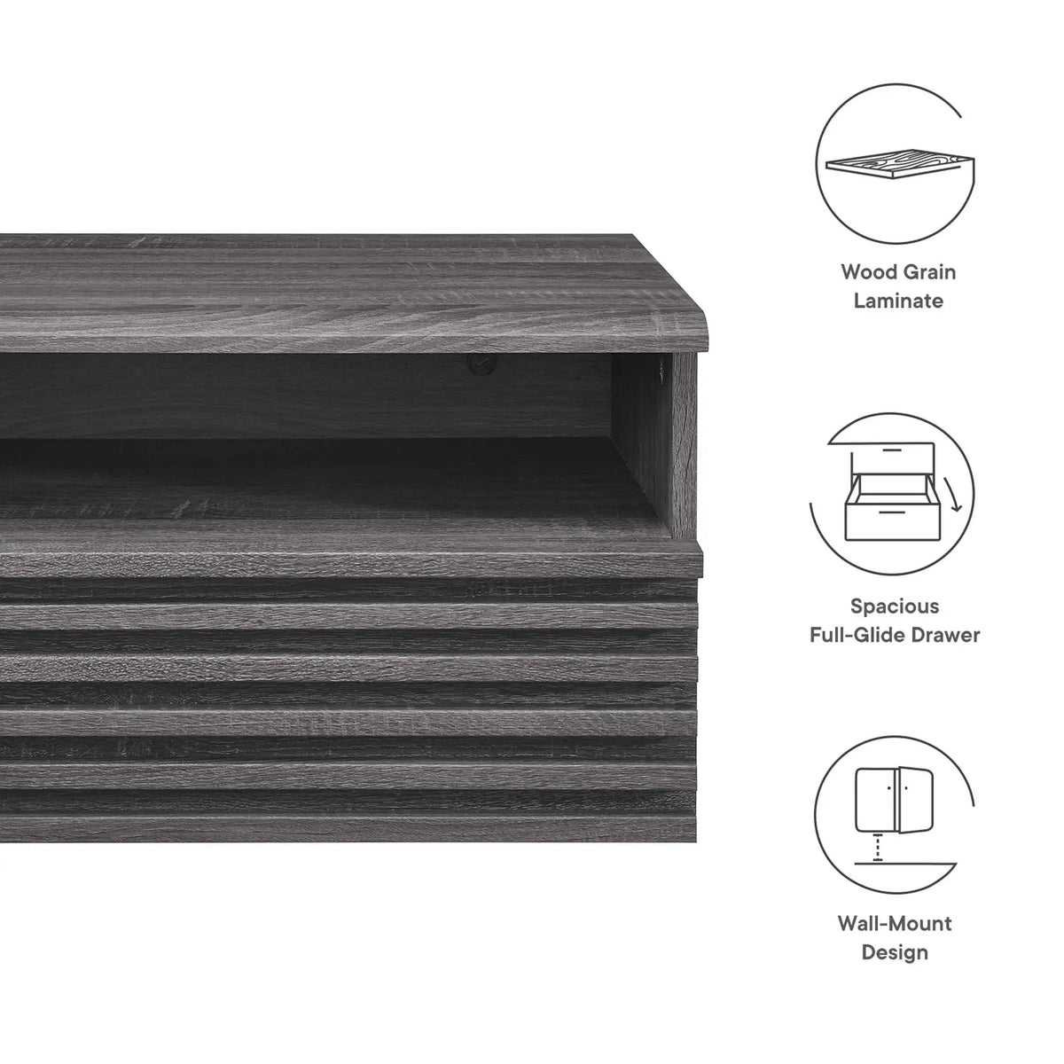 Render Wall-Mount Nightstand by Modway by HouseOfZazla
