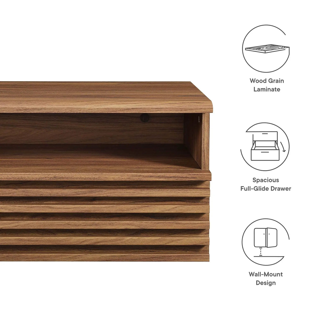Render Wall-Mount Nightstand by Modway by HouseOfZazla