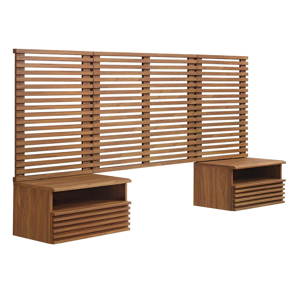 Render Wall Mount Headboard and Modern Nightstands by Modway