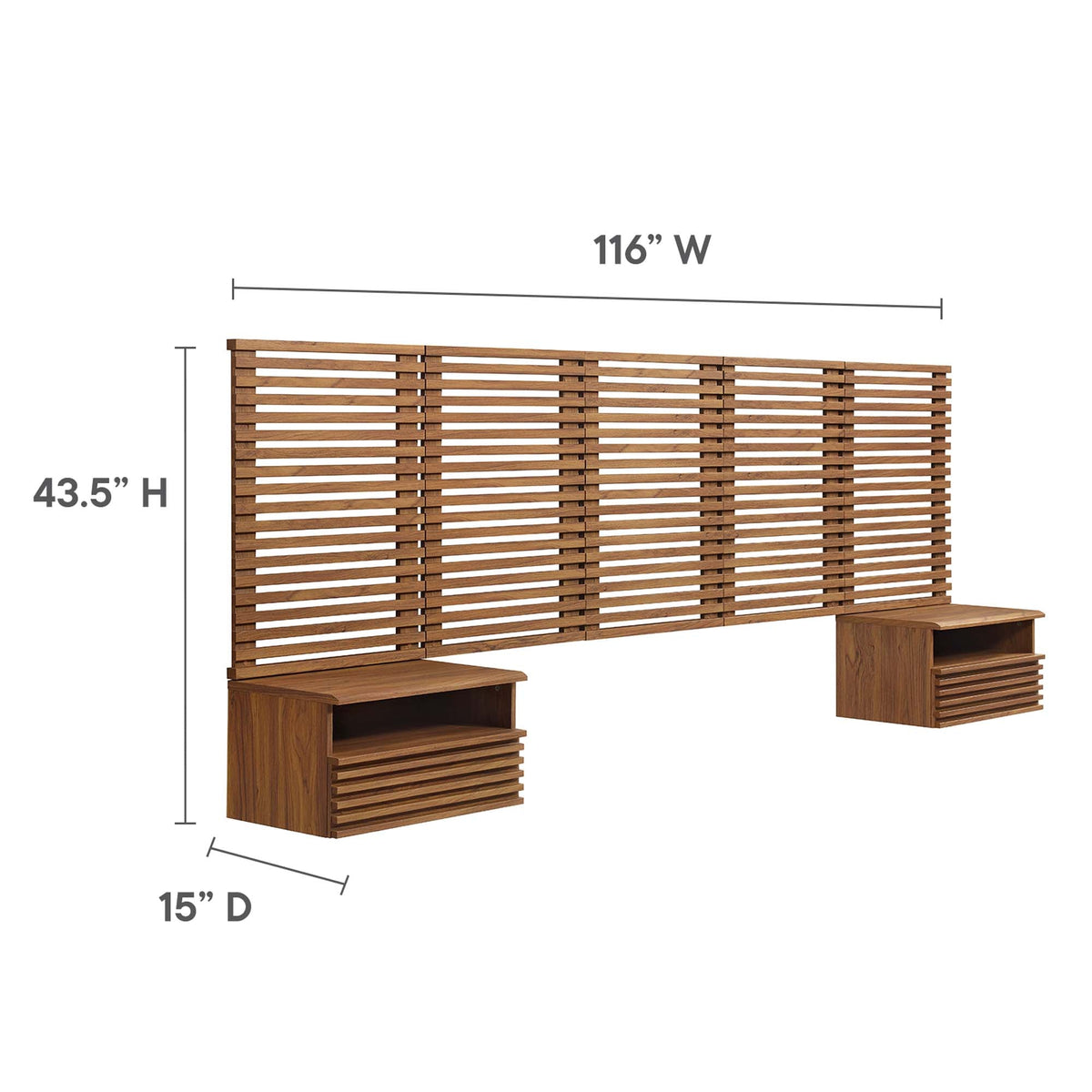 Render Wall Mount Headboard and Modern Nightstands by Modway, photo 10 of 21
