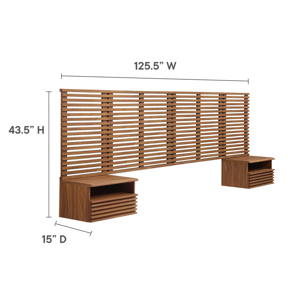 Render Wall Mount Headboard and Modern Nightstands by Modway, photo 17 of 21