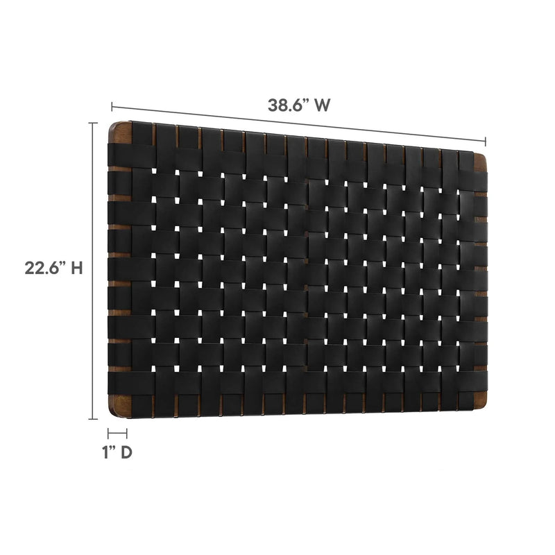 Sparta Weave Wall-Mount Vegan Leather Twin Headboard by Modway by HouseOfZazla