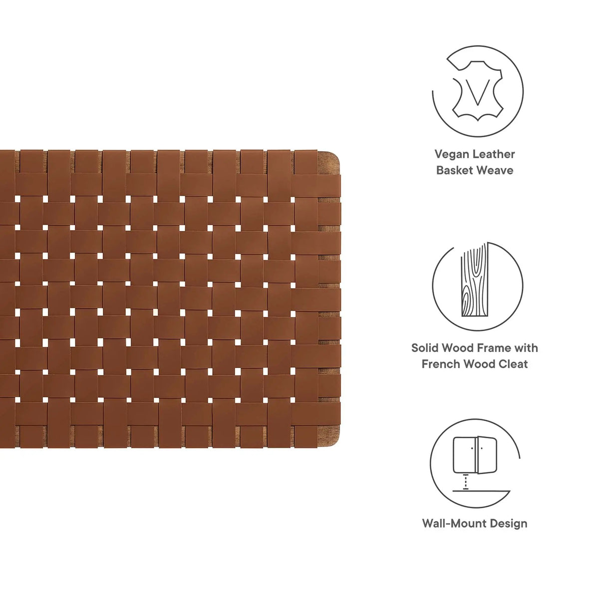 Sparta Weave Wall-Mount Vegan Leather Twin Headboard by Modway by HouseOfZazla
