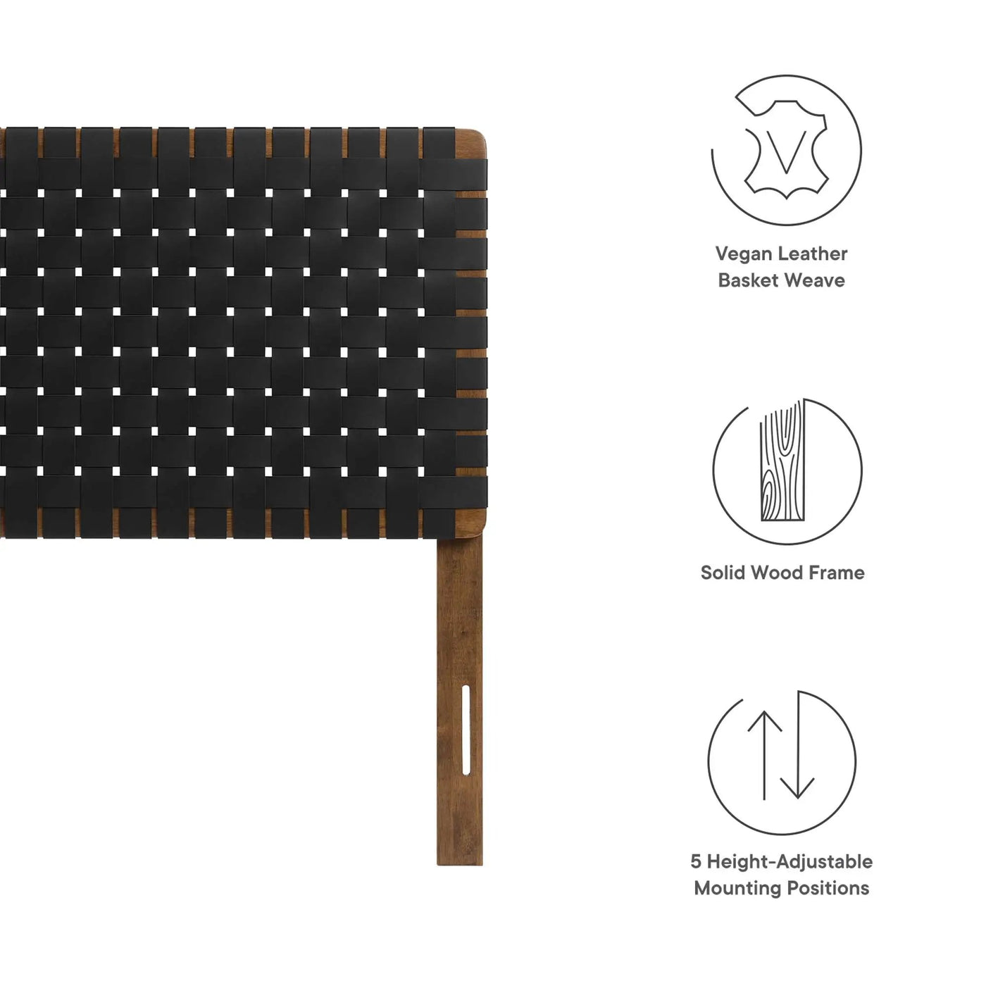 Sparta Weave Vegan Leather Twin Headboard by HouseOfZazla