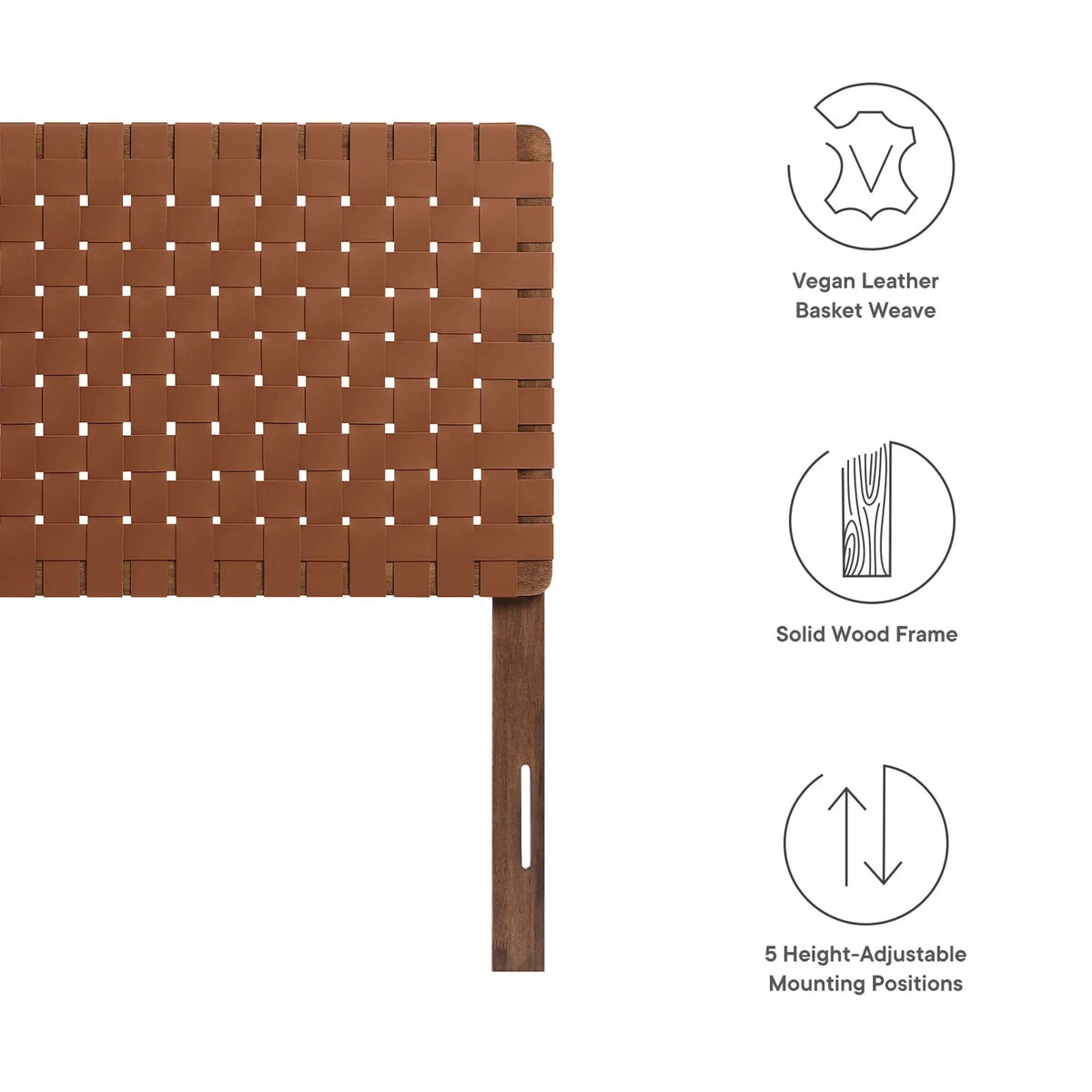 Sparta Weave Vegan Leather Twin Headboard by HouseOfZazla