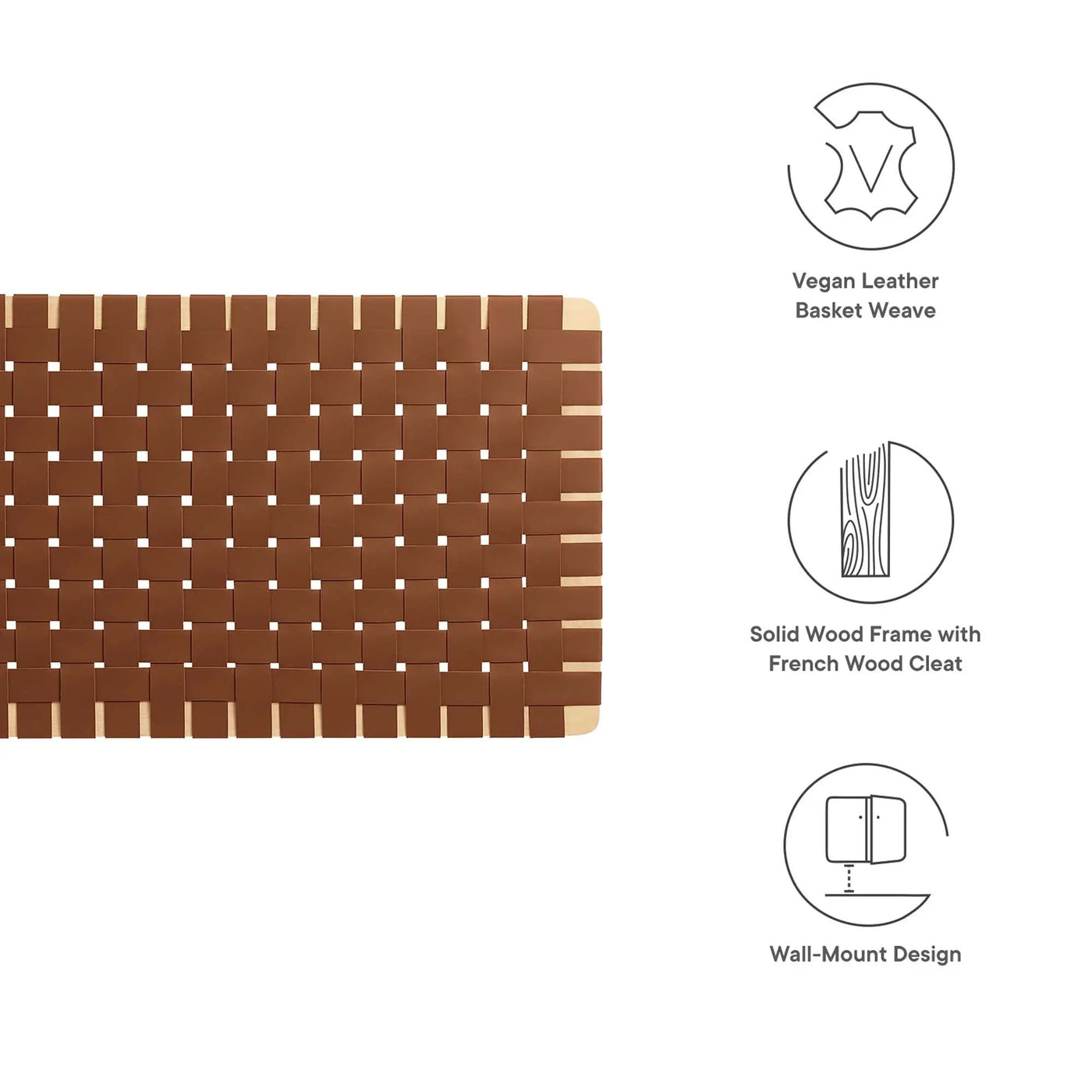 Sparta Weave Vegan Leather Full Headboard by Modway by HouseOfZazla