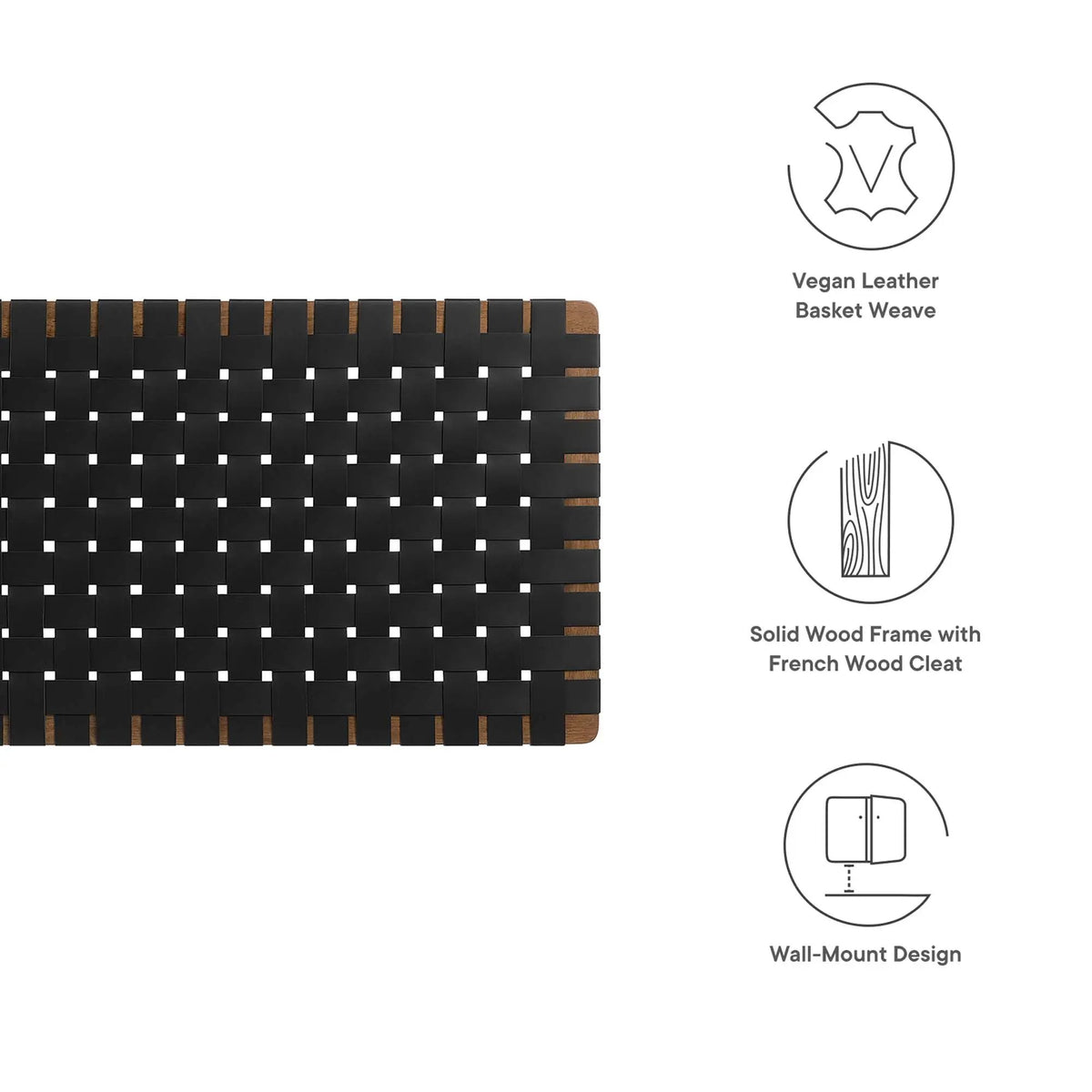 Sparta Weave Vegan Leather Full Headboard by Modway by HouseOfZazla