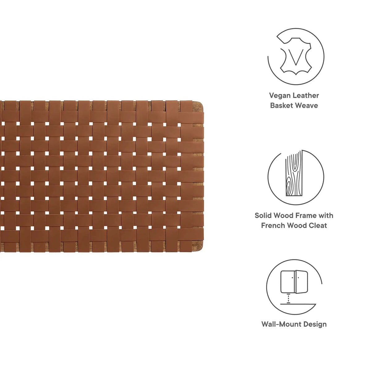 Sparta Weave Vegan Leather Full Headboard by Modway by HouseOfZazla