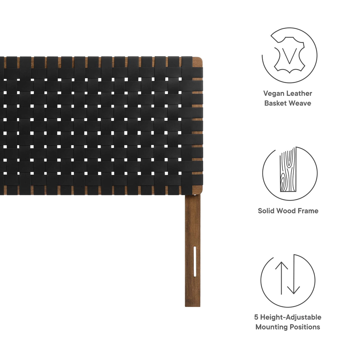 Sparta Weave Vegan Leather Headboard by Modway, photo 18 of 47