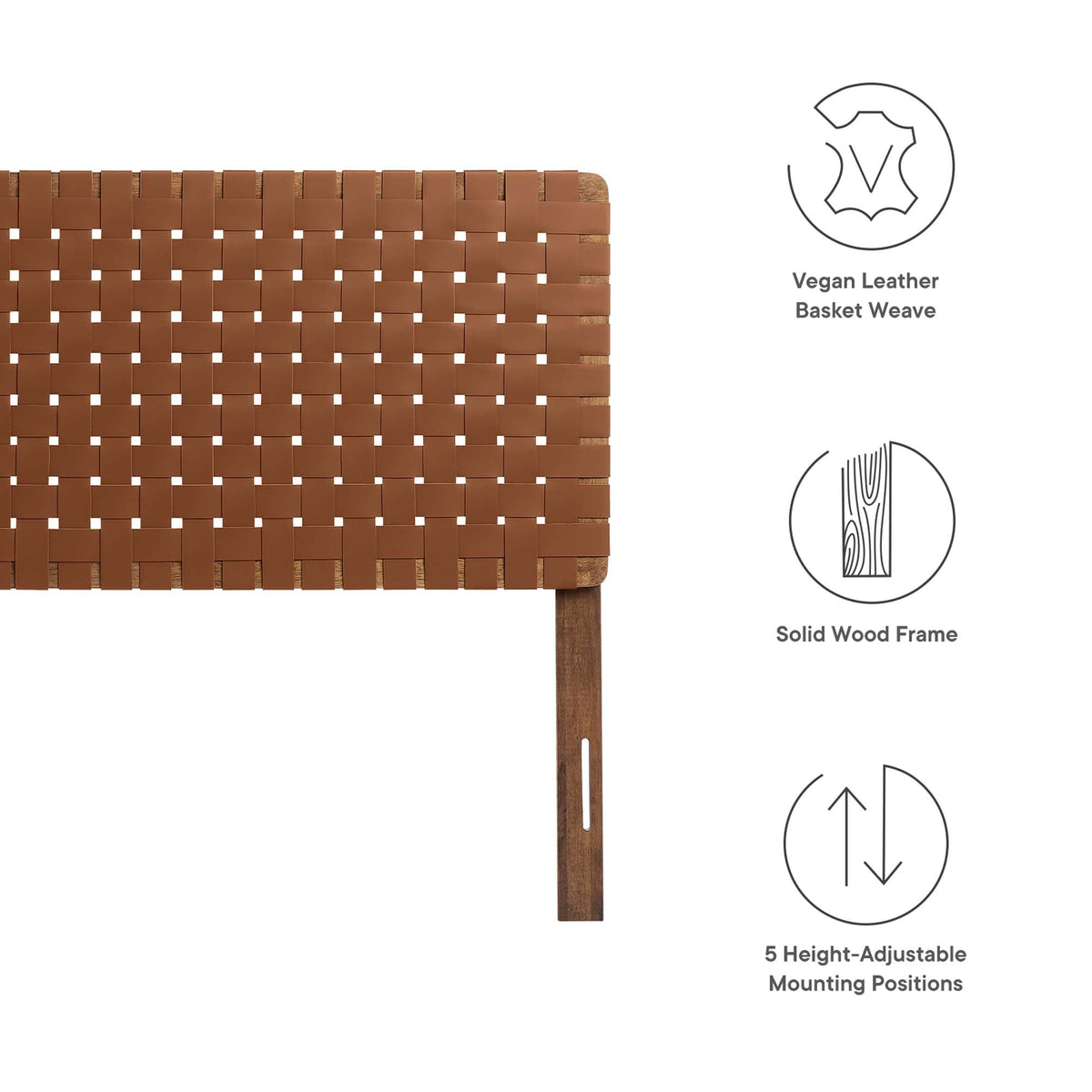 Sparta Weave Vegan Leather Headboard by Modway, photo 26 of 47