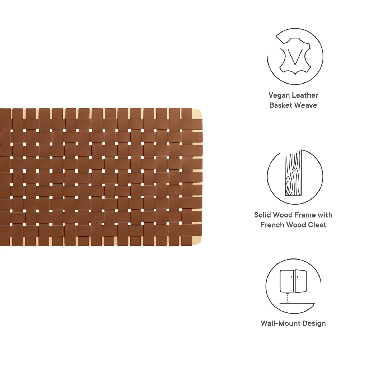 Sparta Vegan Leather Weave Queen Headboard by Modway by HouseOfZazla