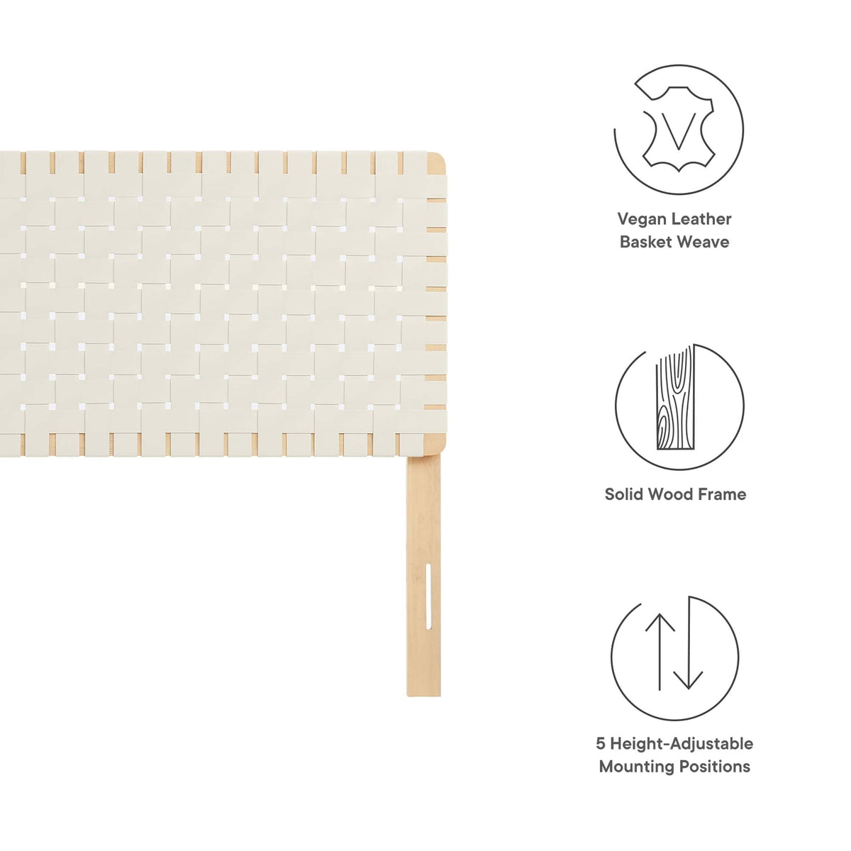 Sparta Weave Vegan Leather Headboard by Modway, photo 34 of 47