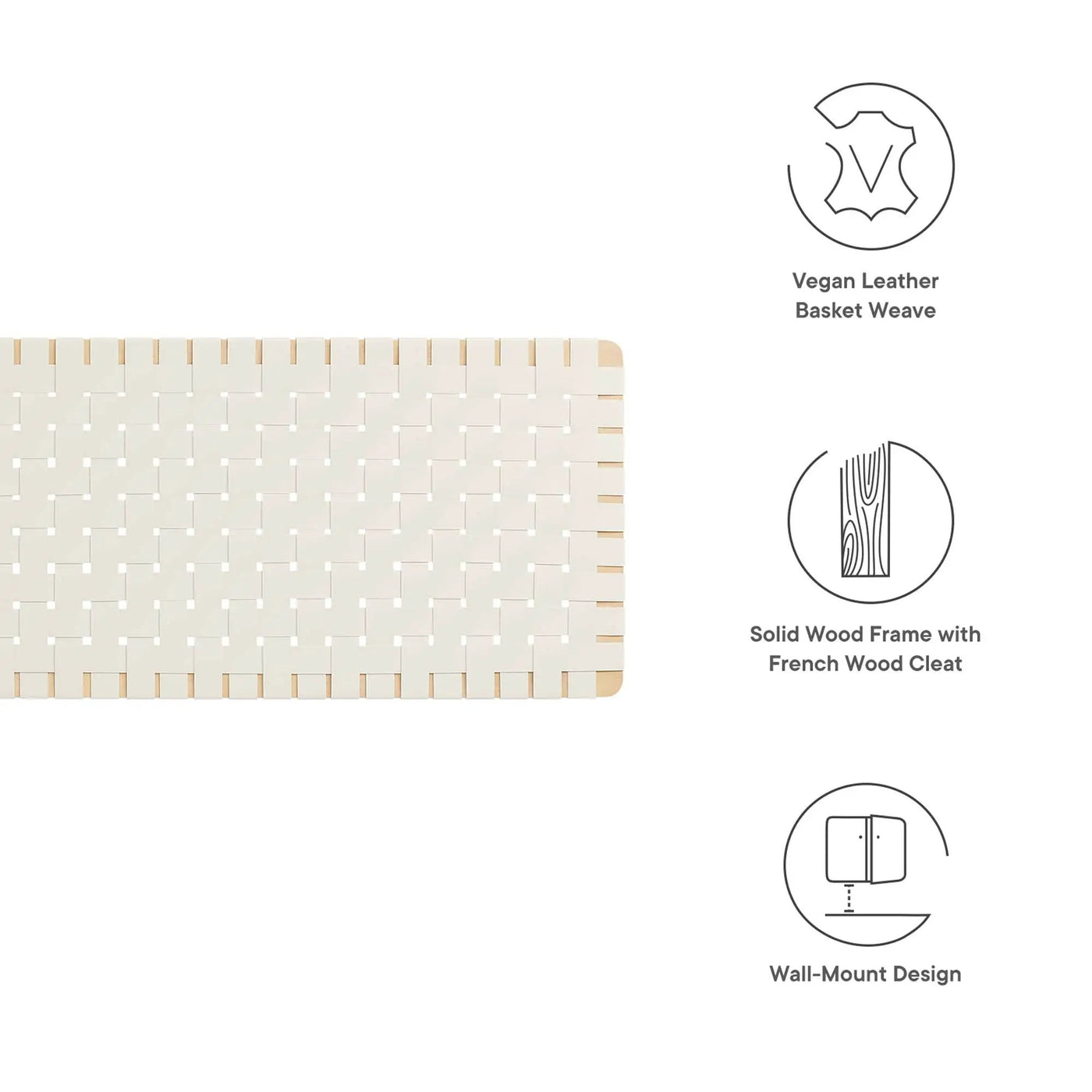 Sparta Weave Wall-Mount Vegan Leather King Headboard by HouseOfZazla
