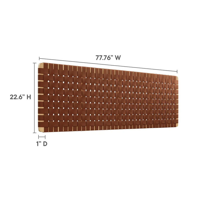 Sparta Weave Wall-Mount Vegan Leather King Headboard by HouseOfZazla