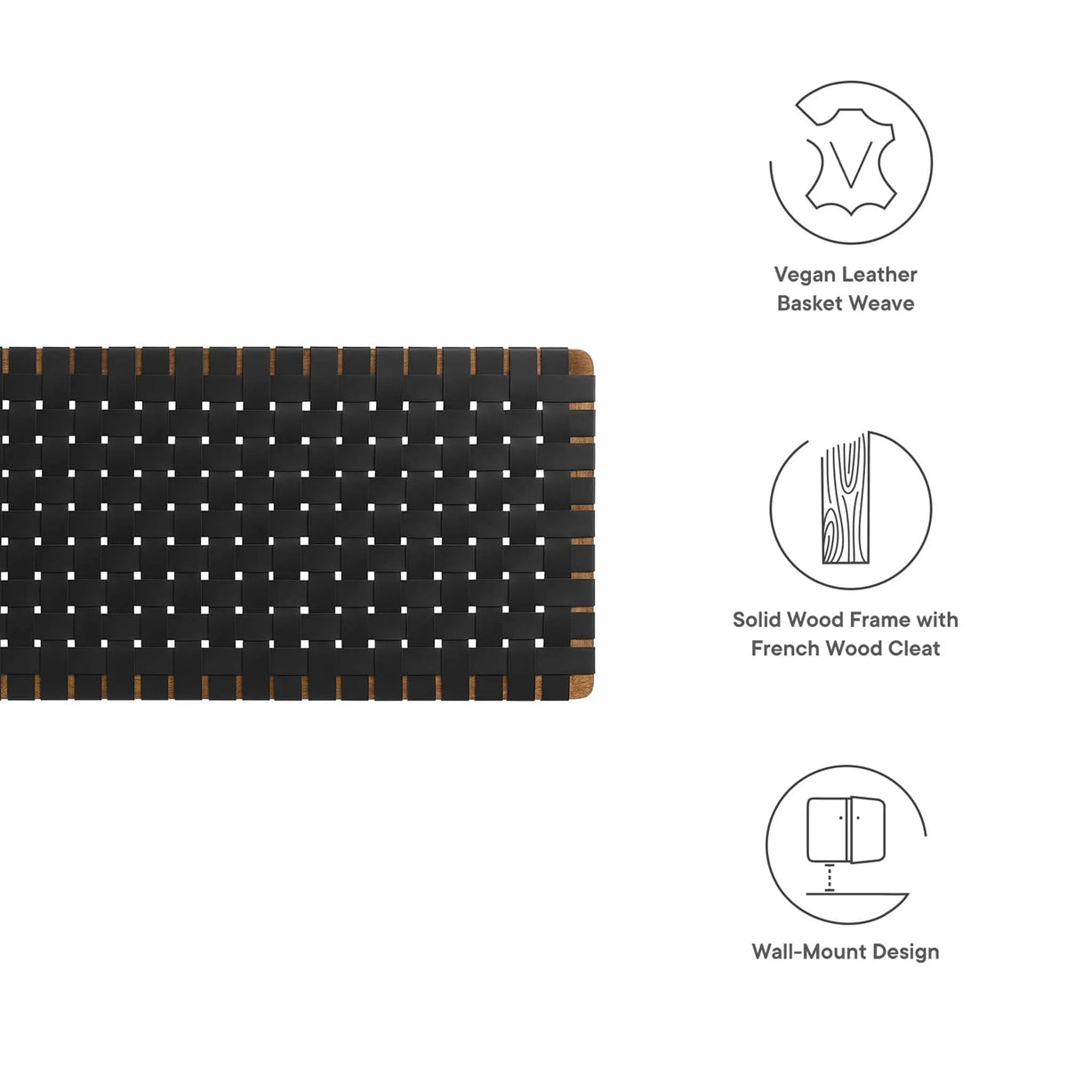 Sparta Weave Wall-Mount Vegan Leather King Headboard by HouseOfZazla
