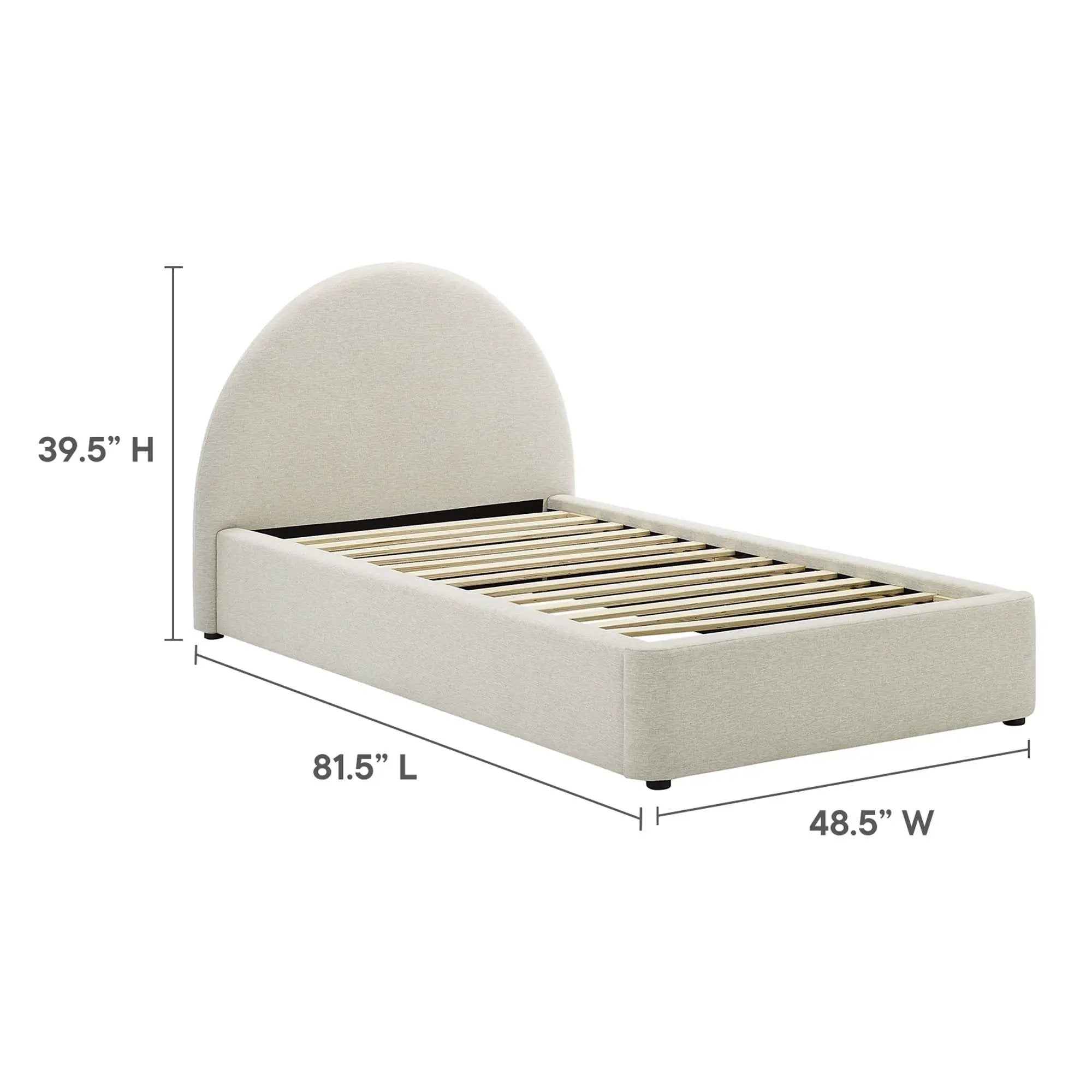 Resort Upholstered Fabric Arched Round Twin Platform Bed by Modway by HouseOfZazla
