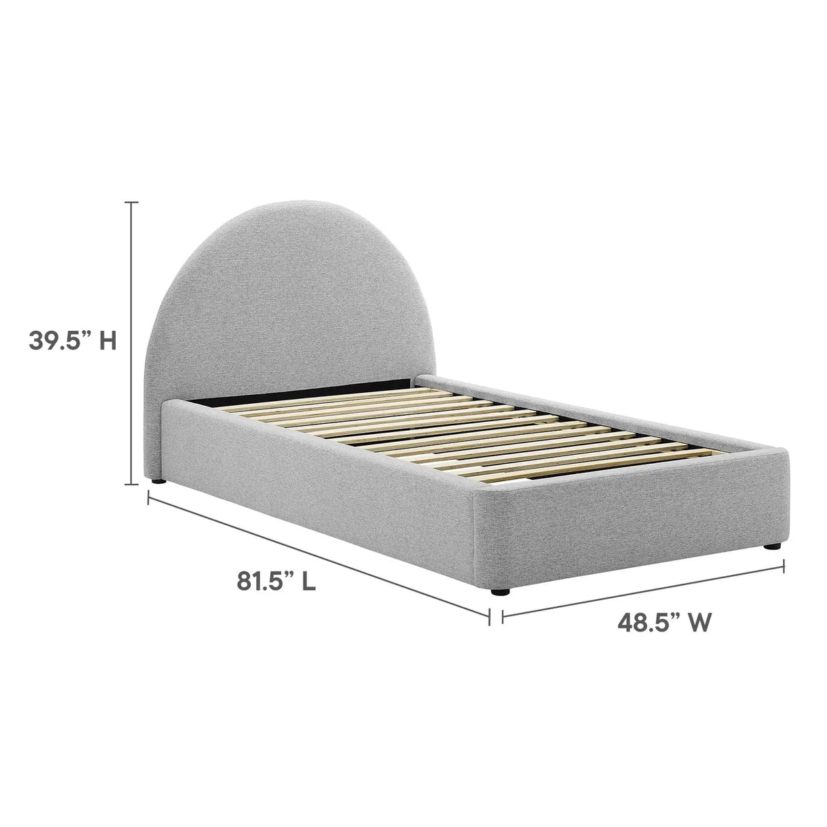 Resort Upholstered Fabric Arched Round Twin Platform Bed by Modway by HouseOfZazla