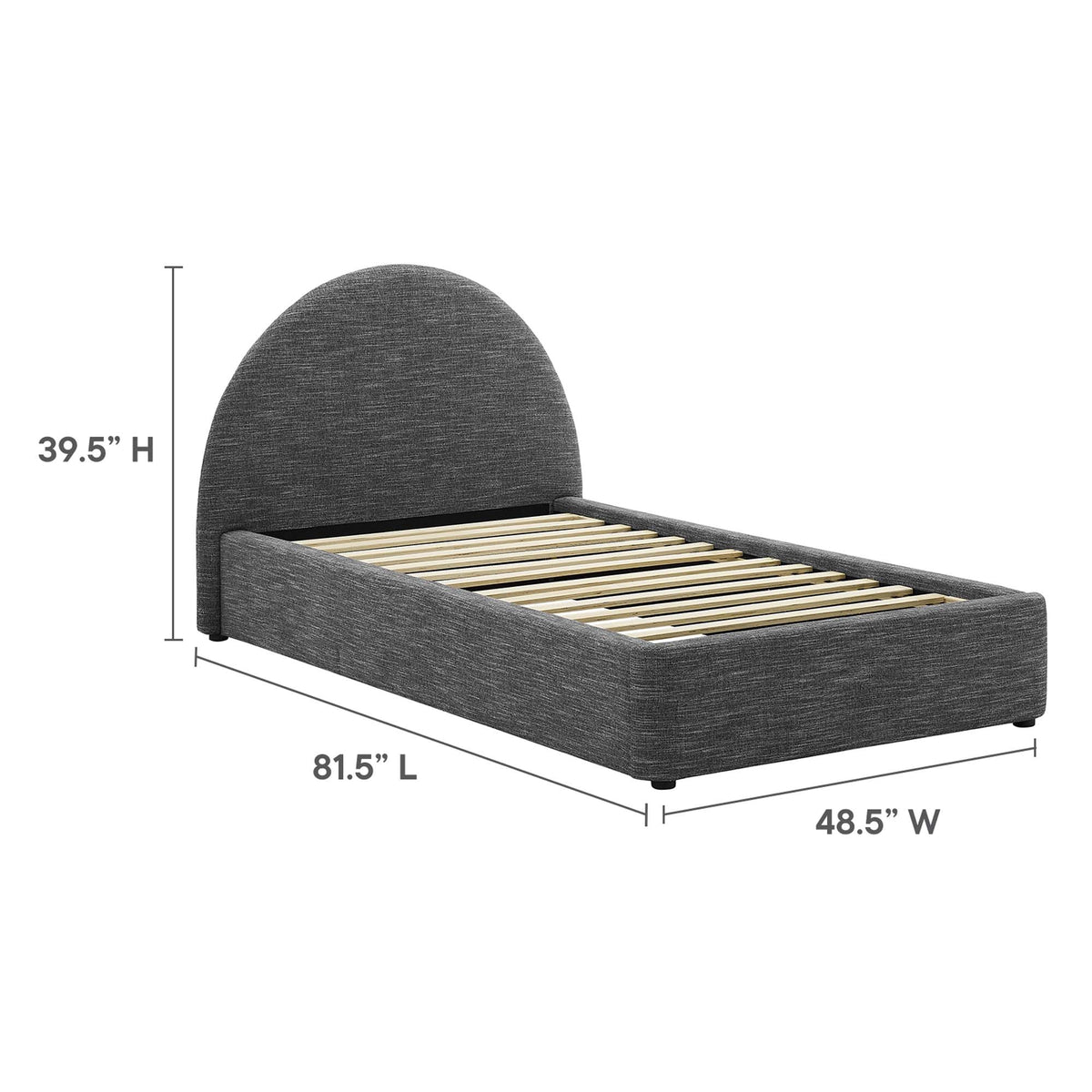 Resort Upholstered Fabric Arched Round Twin Platform Bed by Modway by HouseOfZazla