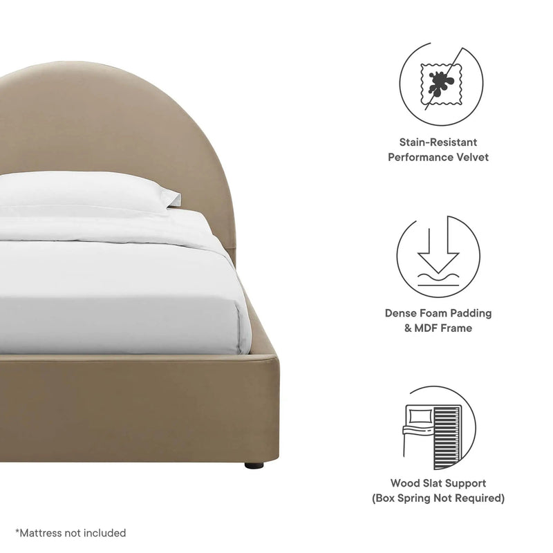 Resort Performance Velvet Arched Round Twin Platform Bed by Modway by HouseOfZazla