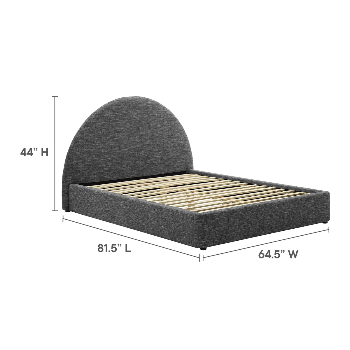 Resort Upholstered Fabric Arched Round Platform Bed by Modway, photo 20 of 44