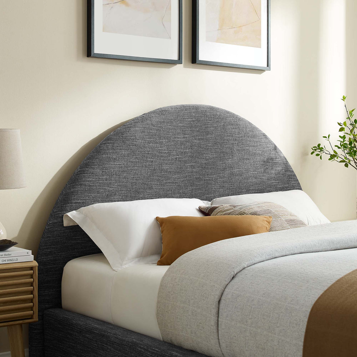 Resort Upholstered Fabric Arched Round Platform Bed by Modway, photo 27 of 44