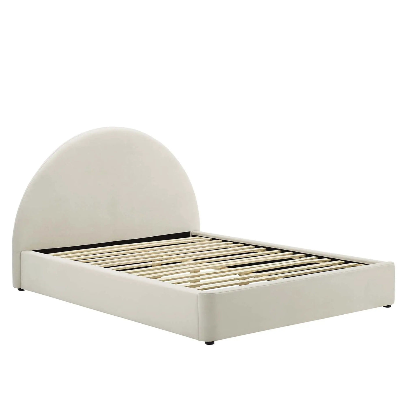 Resort Performance Velvet Arched Round Full Platform Bed by HouseOfZazla