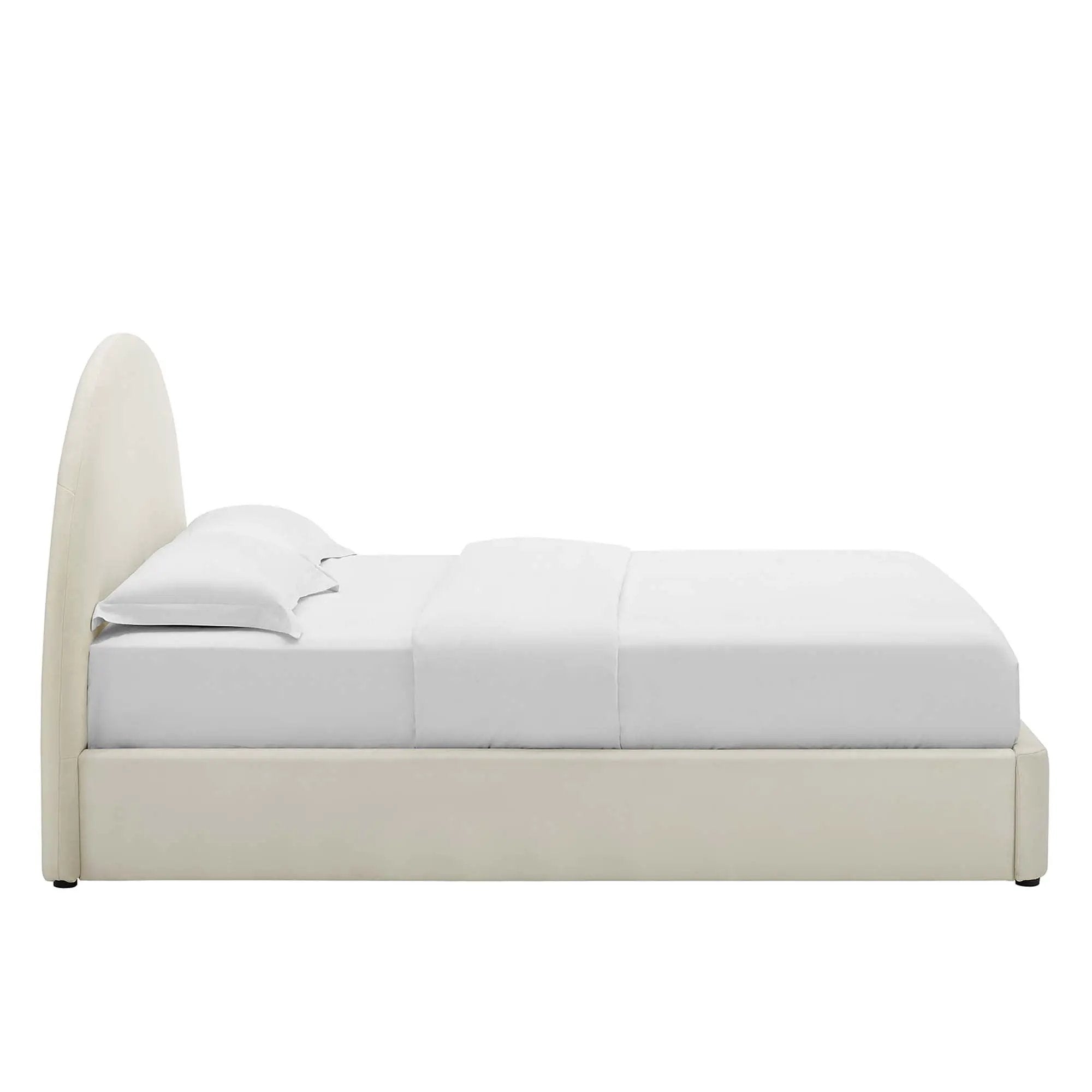 Resort Performance Velvet Arched Round Full Platform Bed by HouseOfZazla