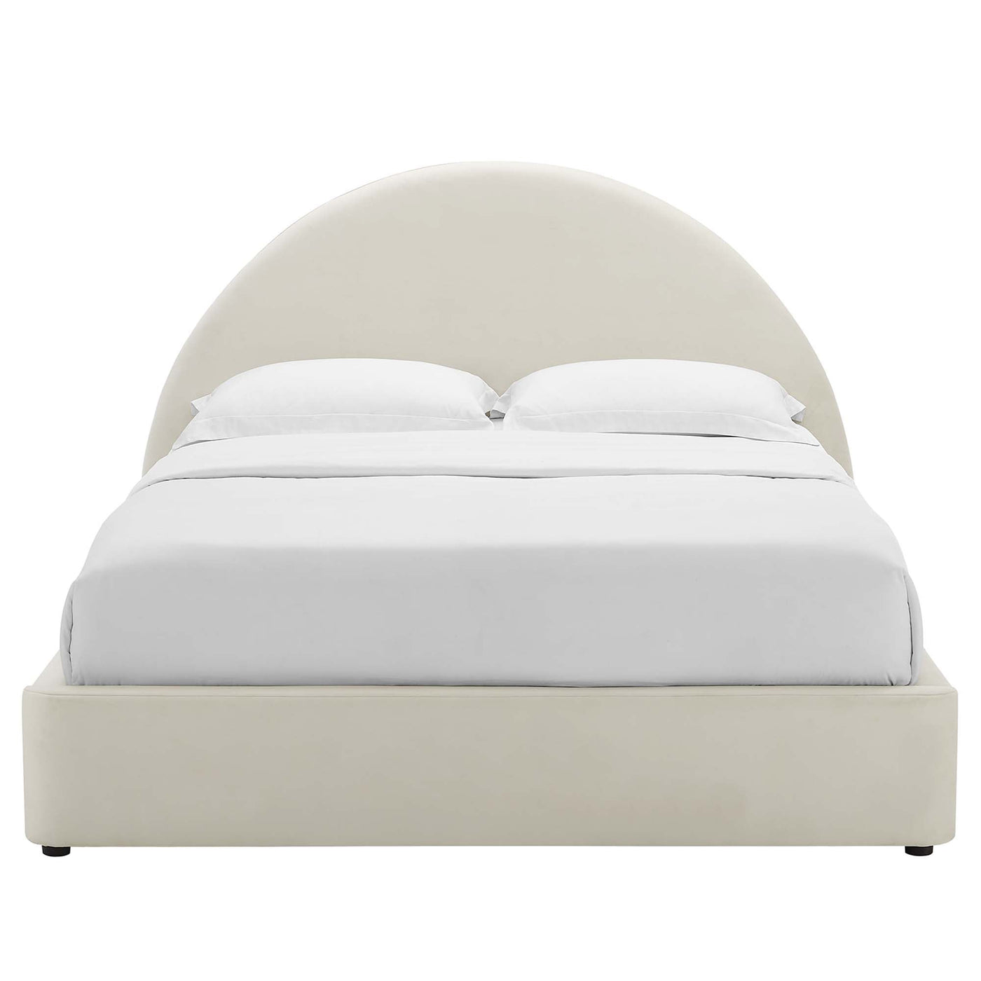 Resort Performance Velvet Arched Round Full Platform Bed by HouseOfZazla
