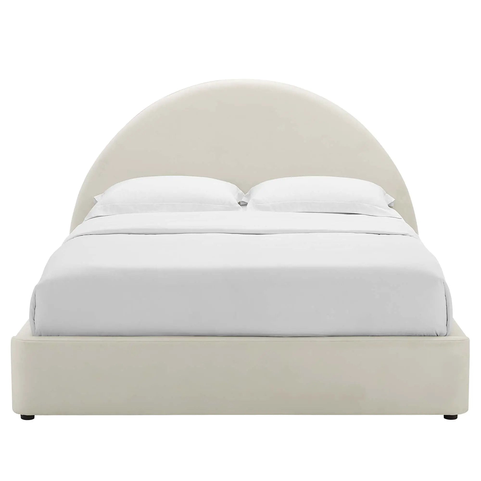 Resort Performance Velvet Arched Round Full Platform Bed by HouseOfZazla