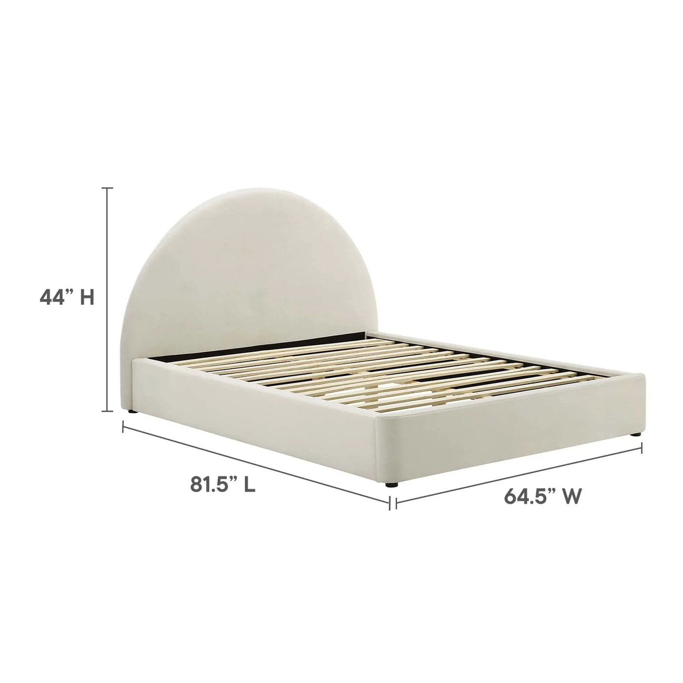Resort Performance Velvet Arched Round Full Platform Bed by HouseOfZazla