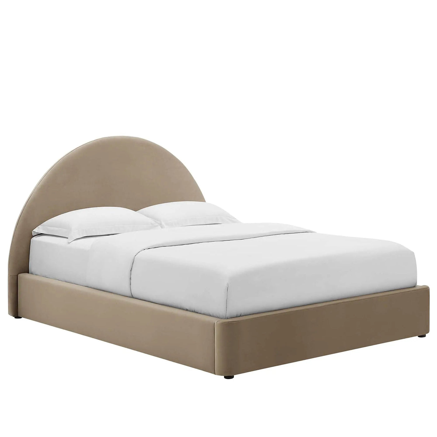 Resort Performance Velvet Arched Round Full Platform Bed by HouseOfZazla