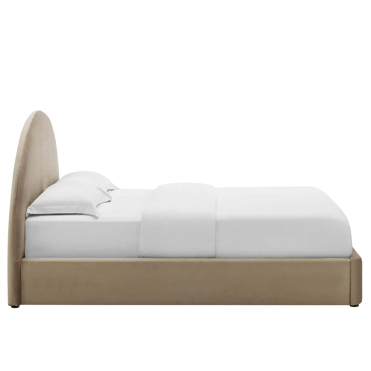 Resort Performance Velvet Arched Round Full Platform Bed by HouseOfZazla