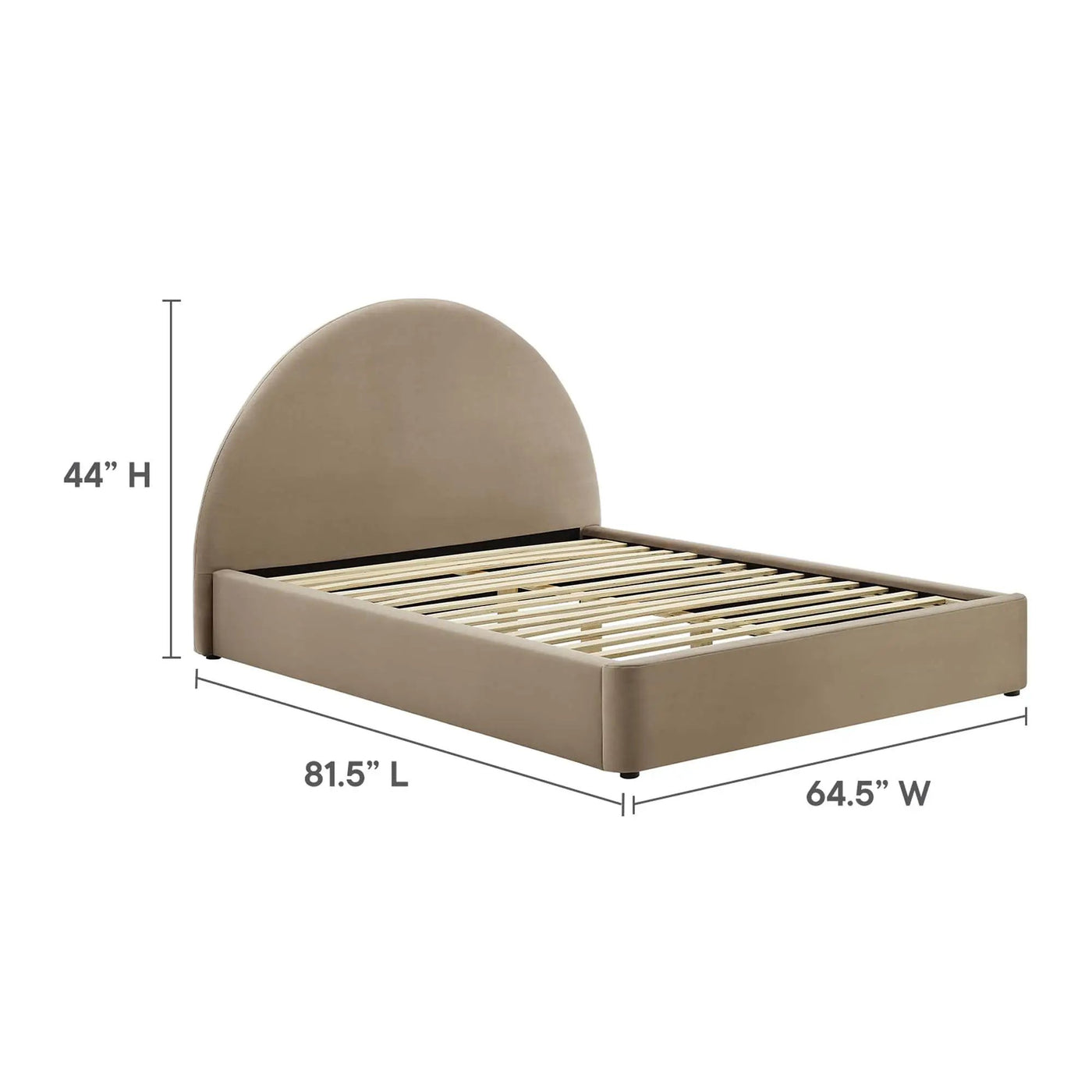 Resort Performance Velvet Arched Round Full Platform Bed by HouseOfZazla