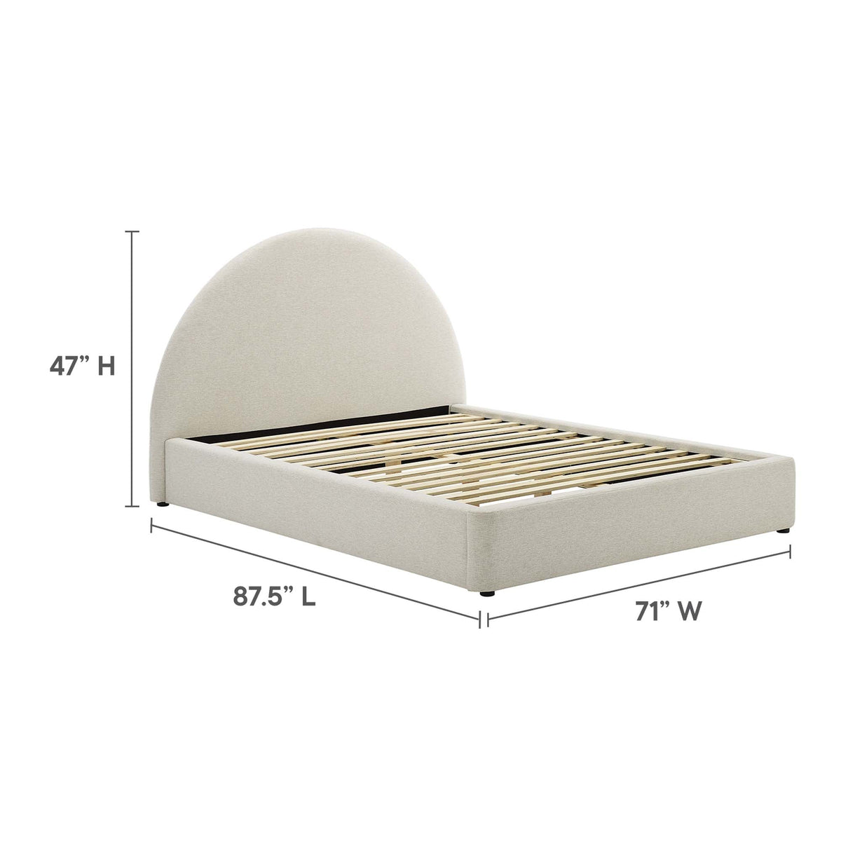 Resort Upholstered Fabric Arched Round Platform Bed by Modway, photo 29 of 44