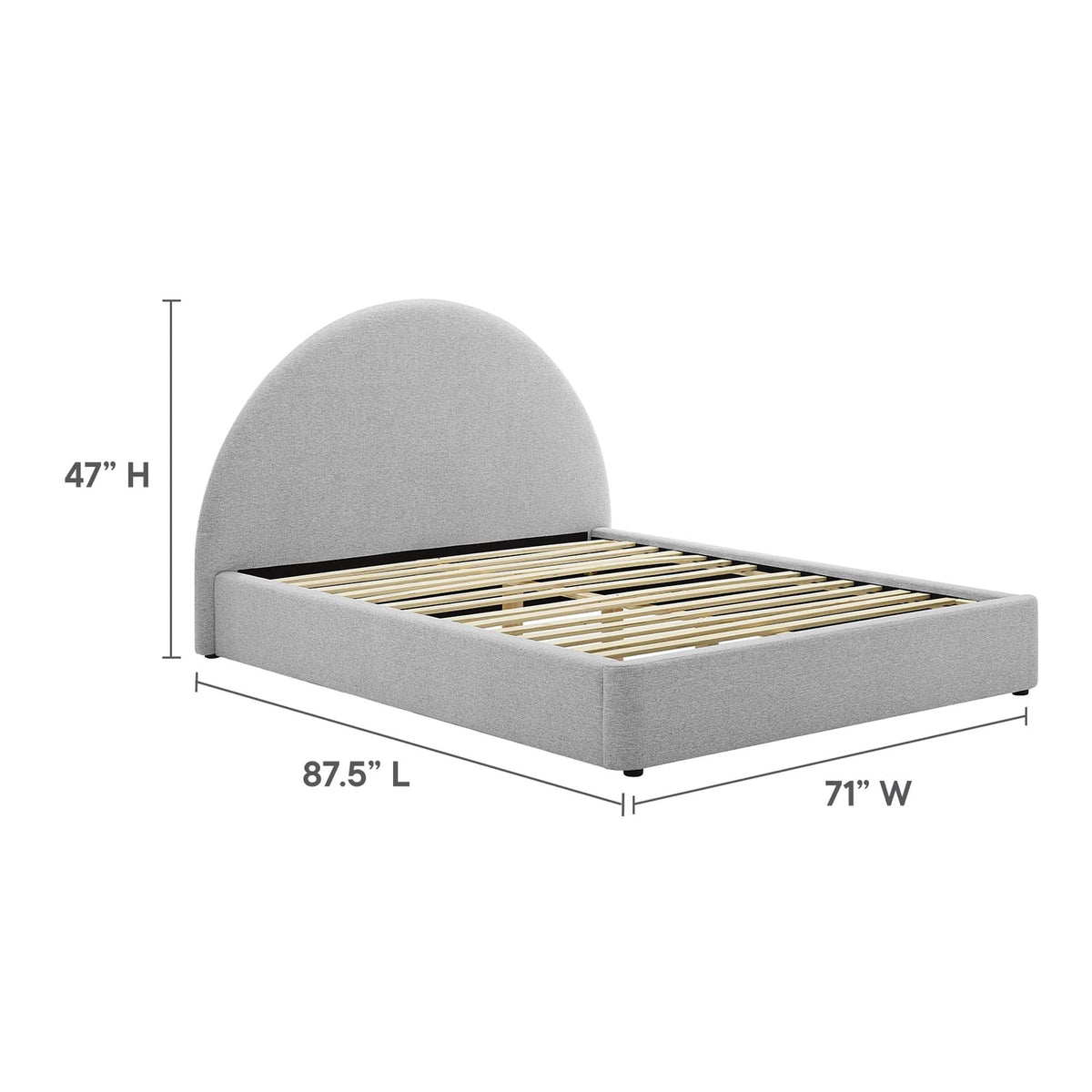 Resort Upholstered Fabric Arched Round Platform Bed by Modway, photo 38 of 44