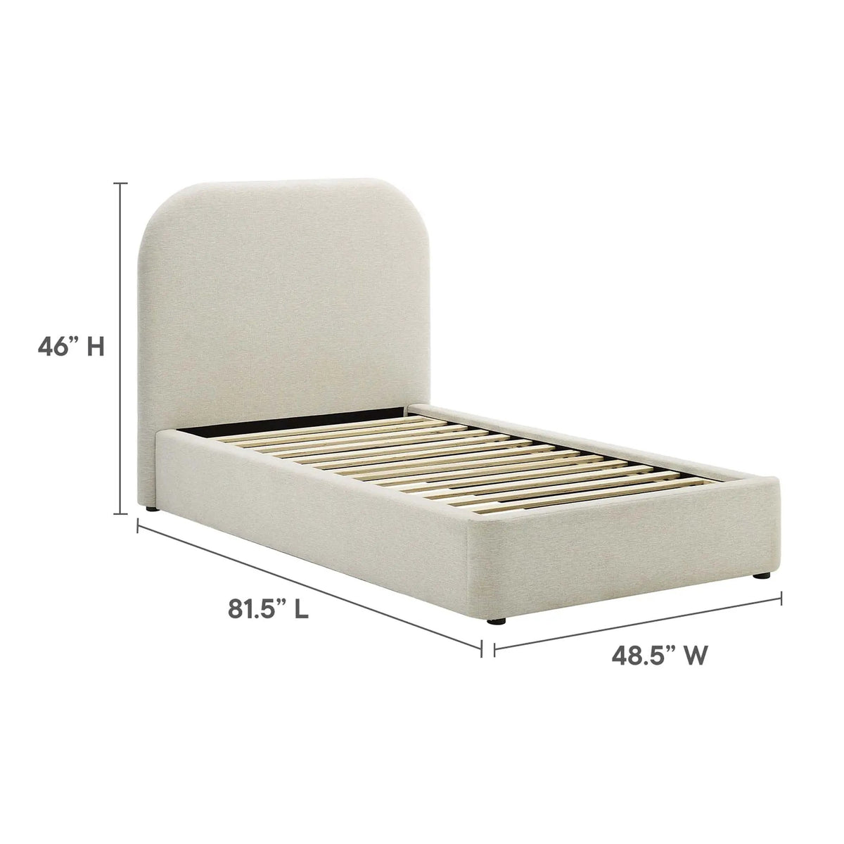 Keynote Upholstered Fabric Curved Twin Platform Bed by Modway by HouseOfZazla