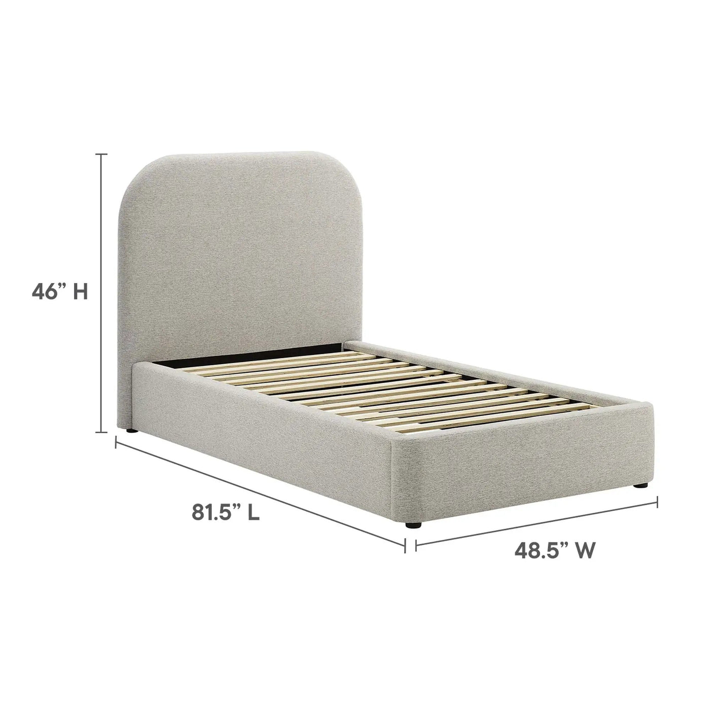 Keynote Upholstered Fabric Curved Twin Platform Bed by Modway by HouseOfZazla