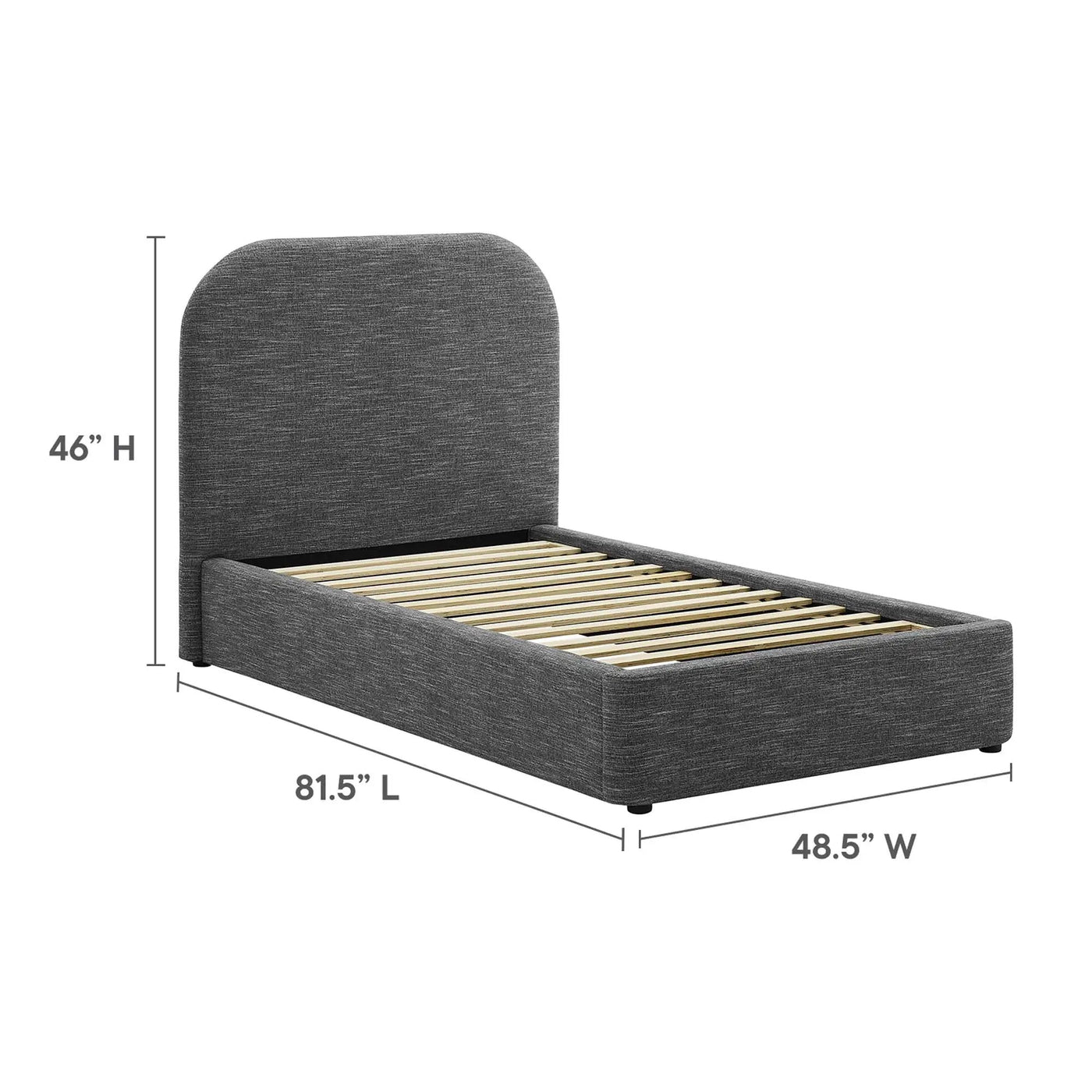 Keynote Upholstered Fabric Curved Twin Platform Bed by Modway by HouseOfZazla