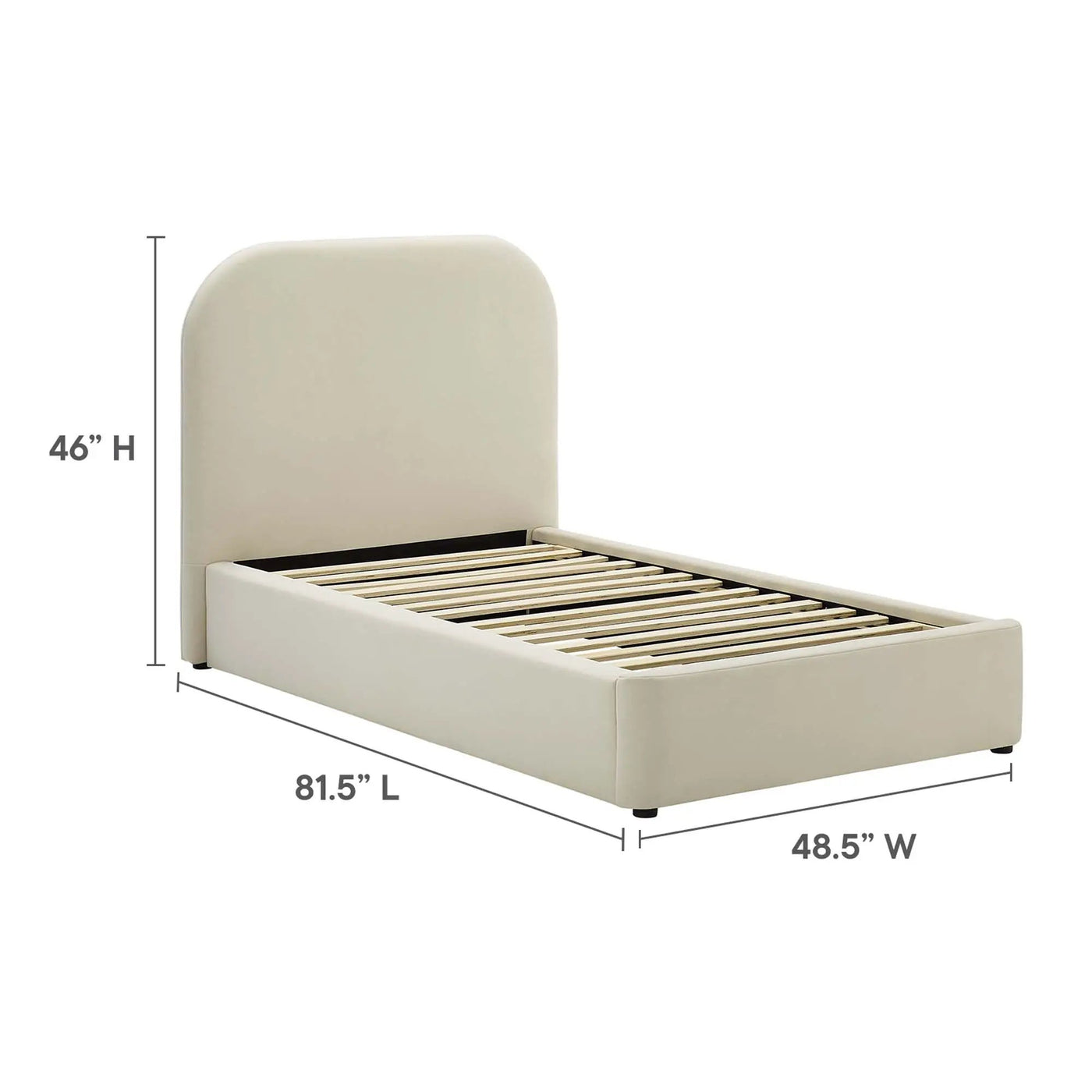 Keynote Performance Velvet Curved Twin Platform Bed by Modway by HouseOfZazla