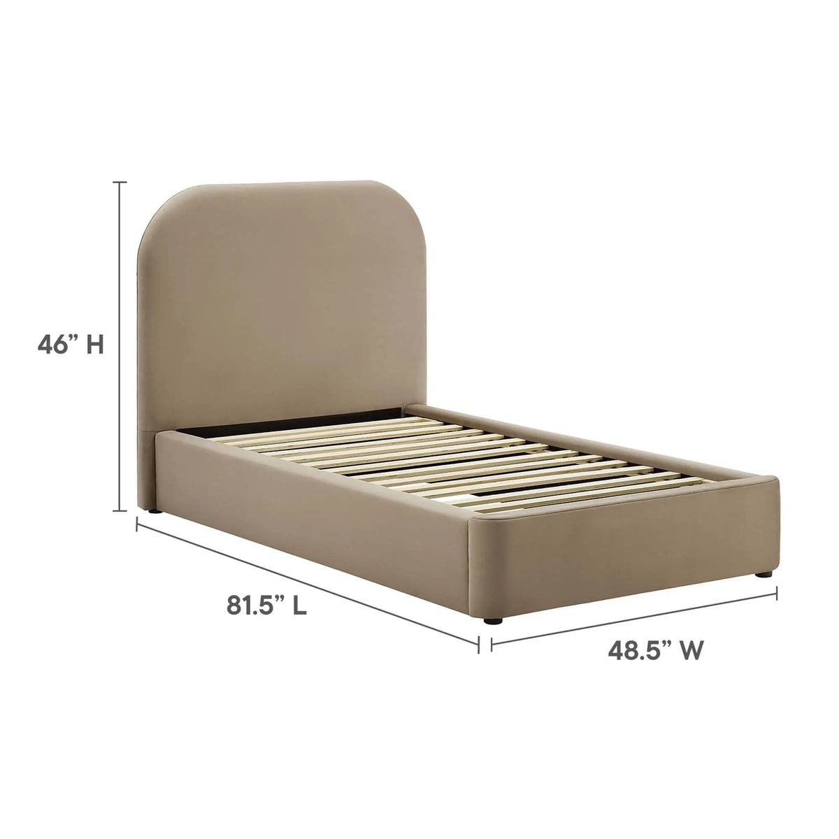 Keynote Performance Velvet Curved Twin Platform Bed by Modway by HouseOfZazla