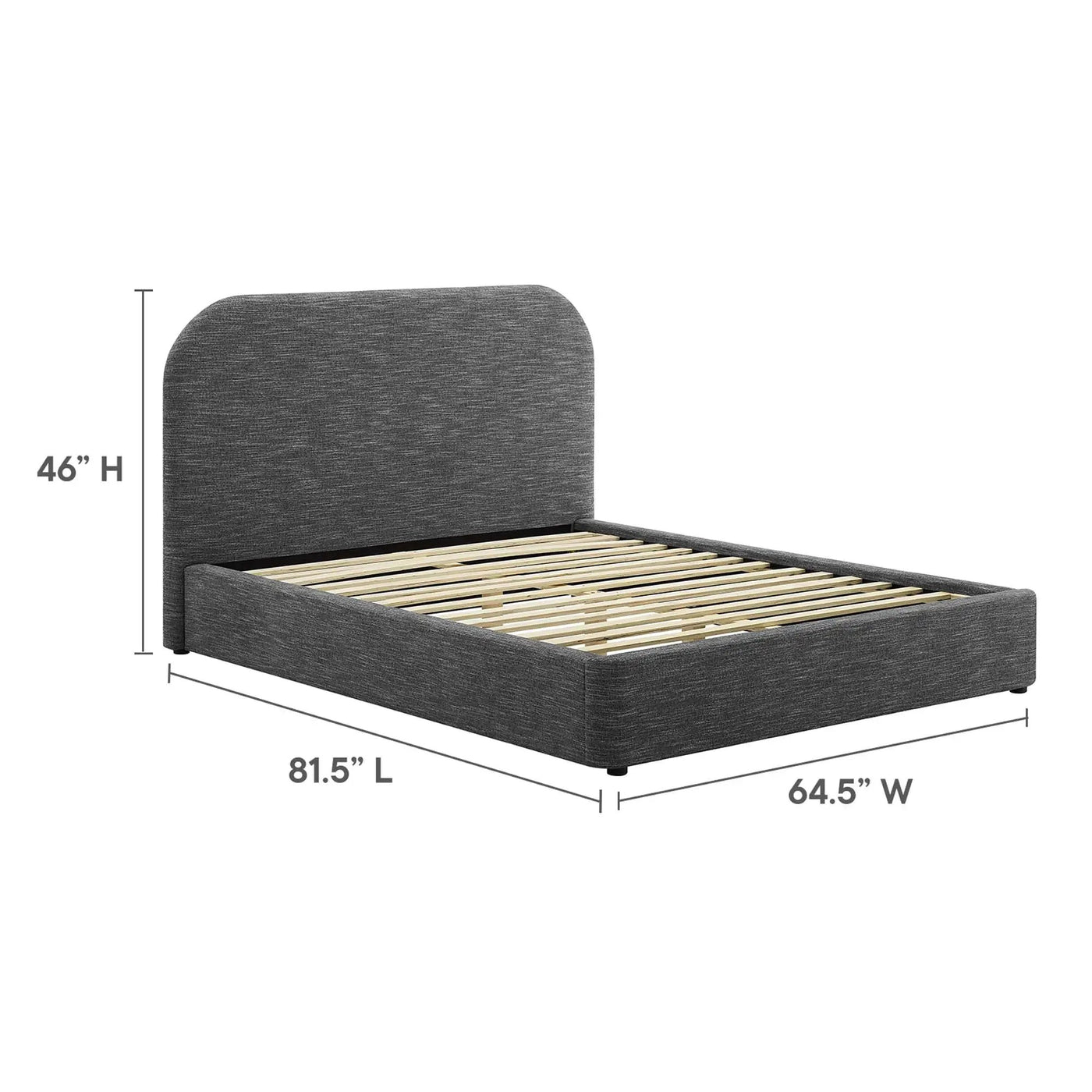 Keynote Upholstered Full Size Fabric Curved Platform Bed by Modway by HouseOfZazla