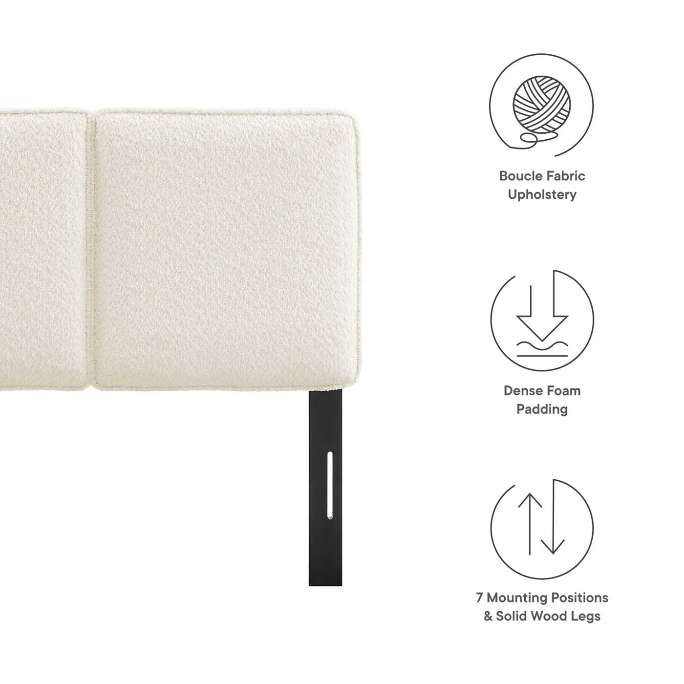 Lindee Boucle Fabric Twin Headboard by Modway by HouseOfZazla