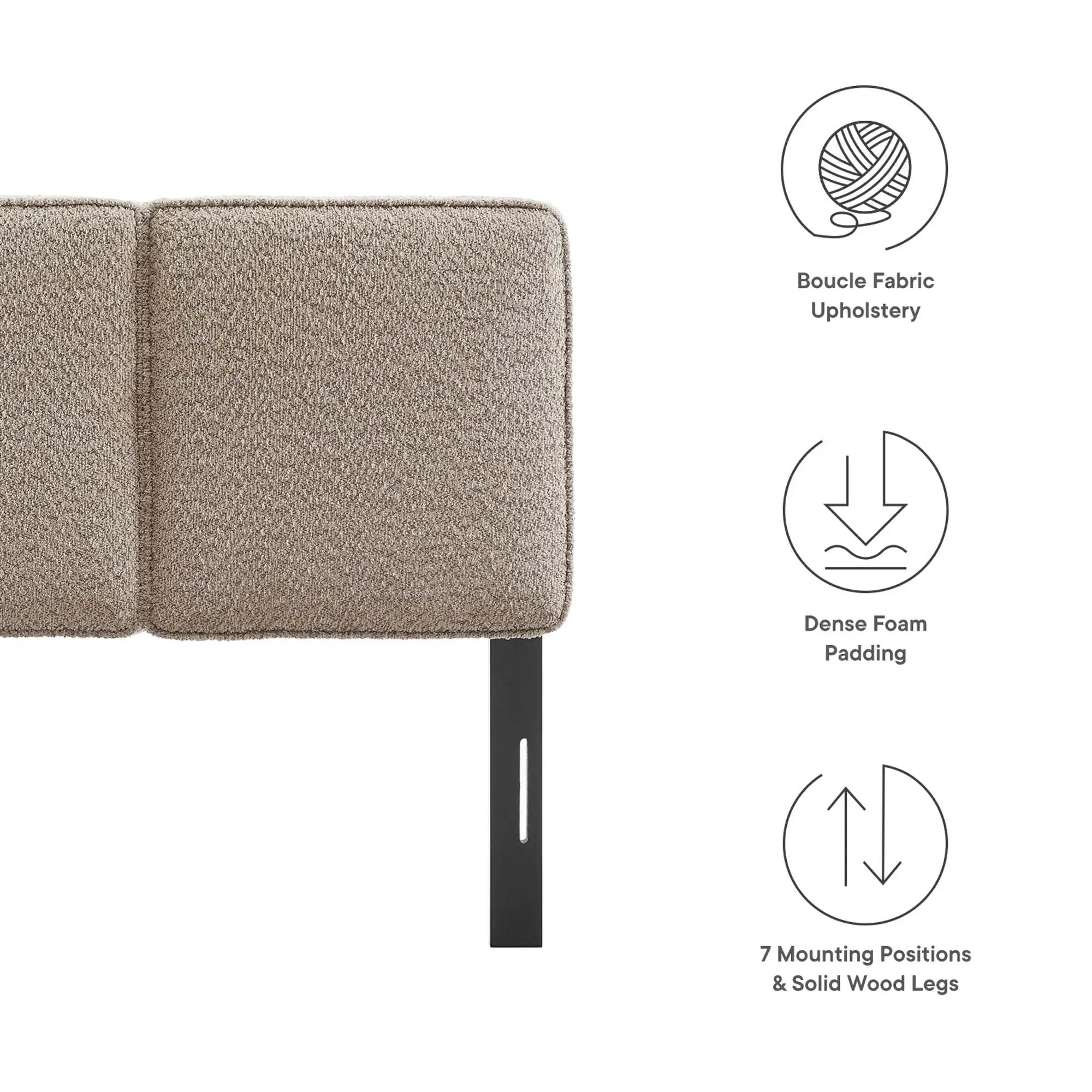 Lindee Boucle Fabric Twin Headboard by Modway by HouseOfZazla
