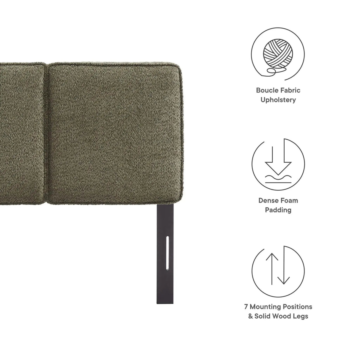 Lindee Boucle Fabric Twin Headboard by Modway by HouseOfZazla