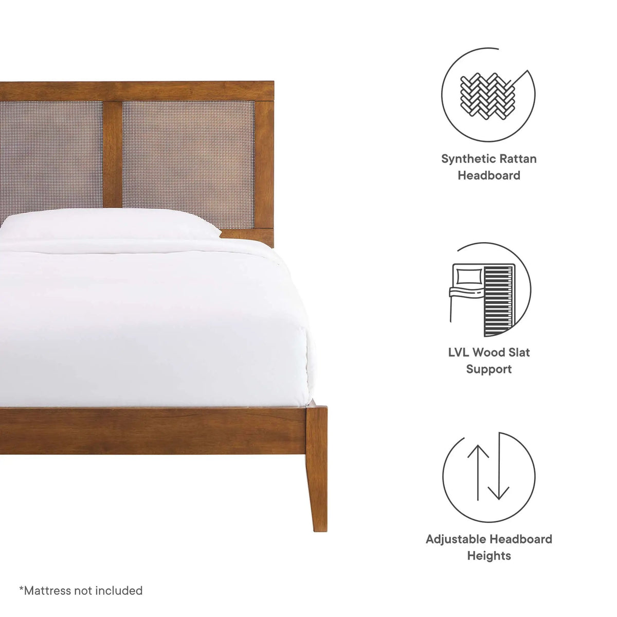 Sirocco Rattan and Wood Twin Platform Bed by Modway by HouseOfZazla