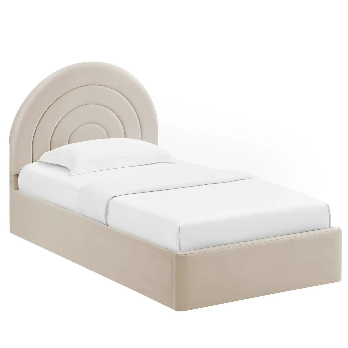 Solana Arched Performance Velvet Twin Platform Bed by HouseOfZazla