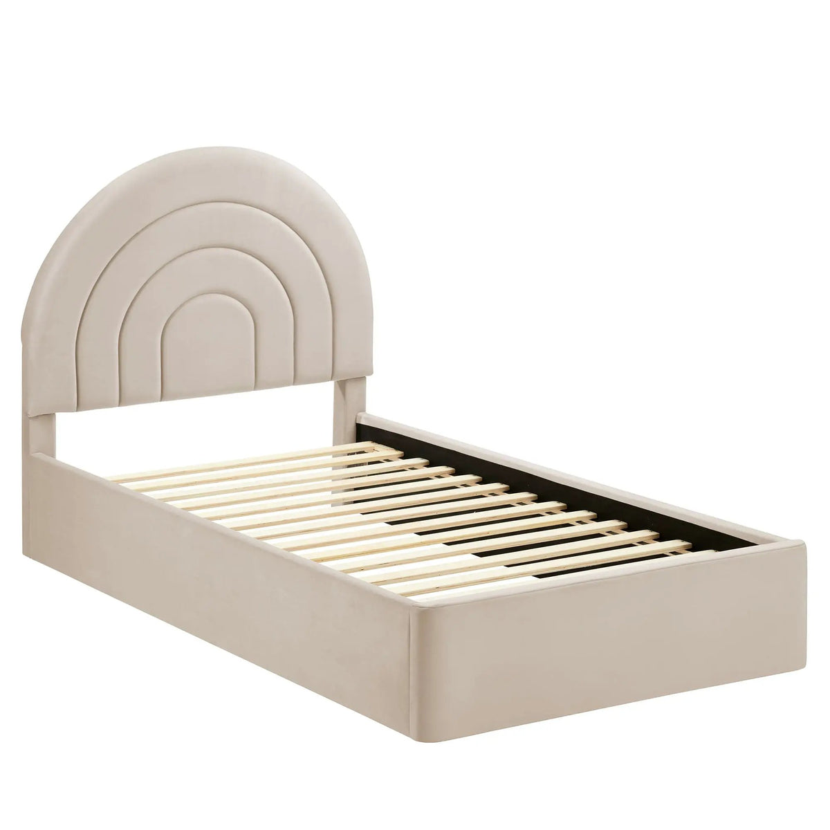 Solana Arched Performance Velvet Twin Platform Bed by HouseOfZazla