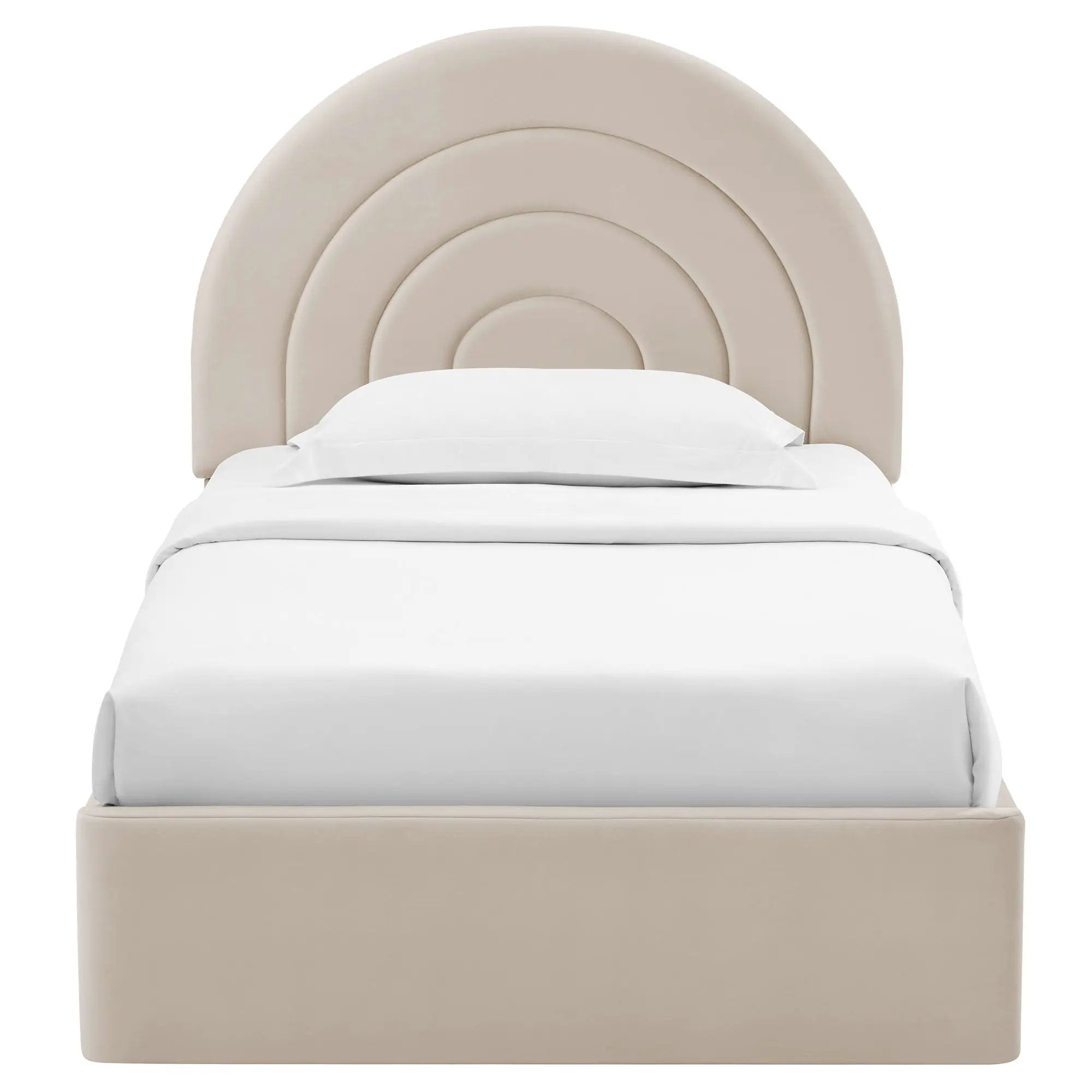 Solana Arched Performance Velvet Twin Platform Bed by HouseOfZazla