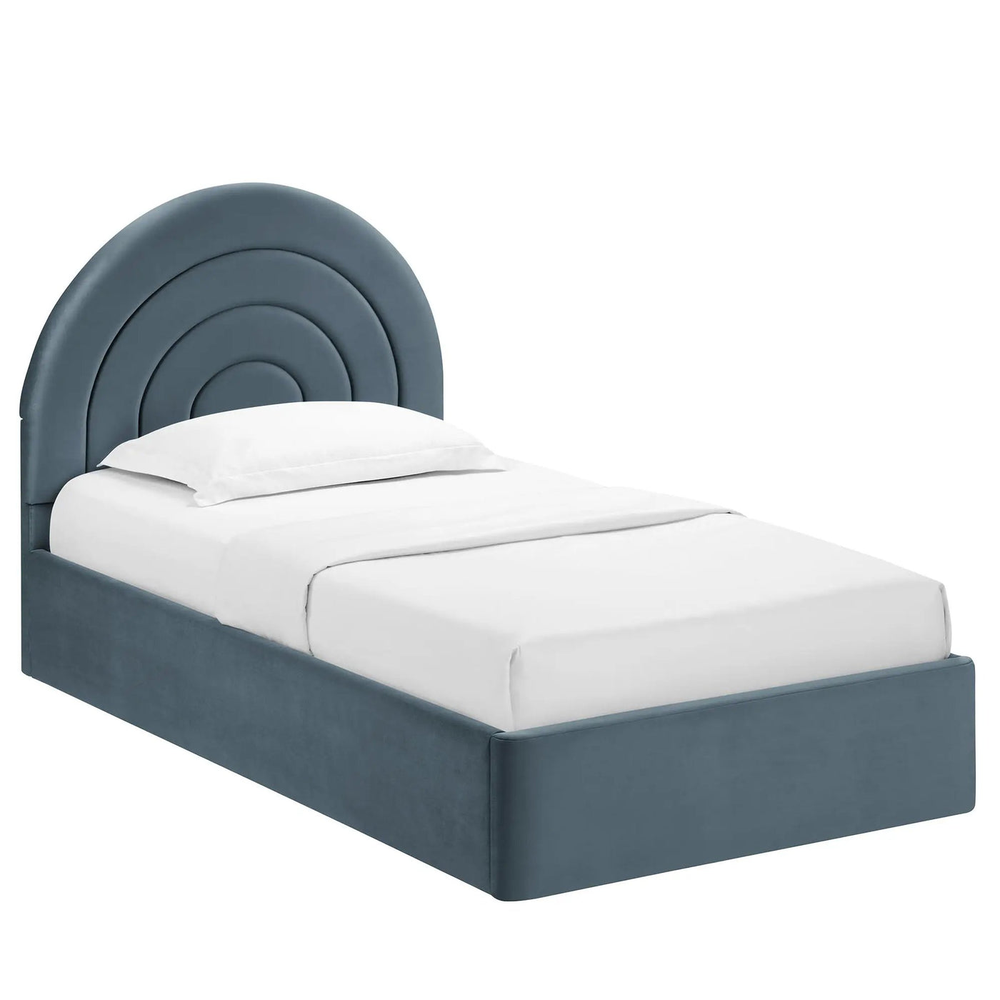 Solana Arched Performance Velvet Twin Platform Bed by HouseOfZazla